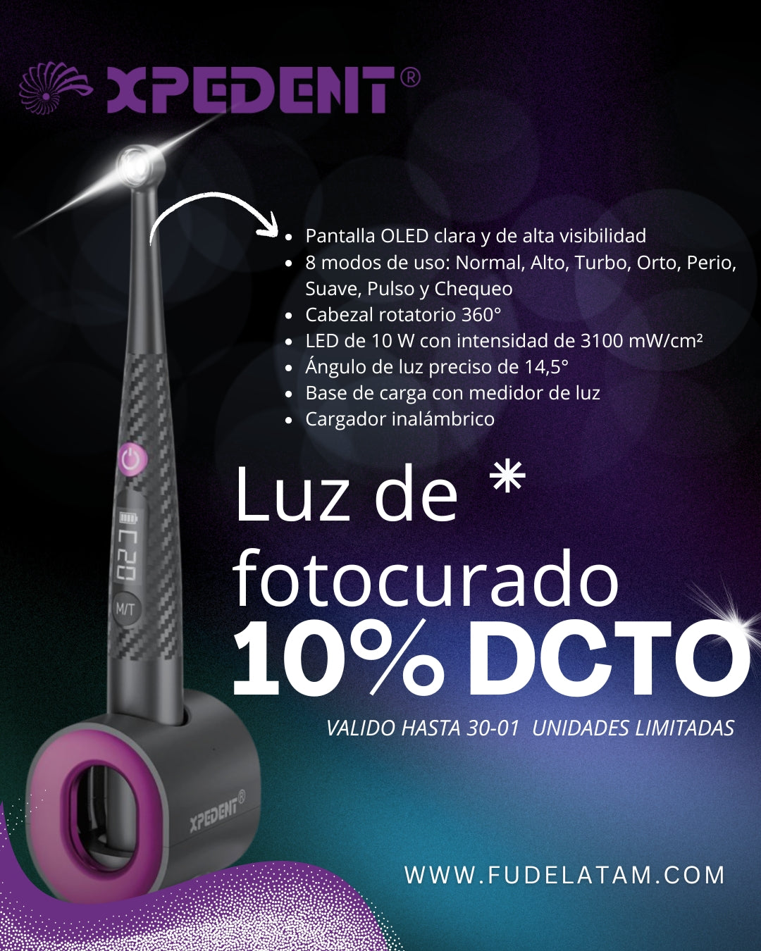 Luz de Fotocurado Xpedent - OFERTA SUMMER